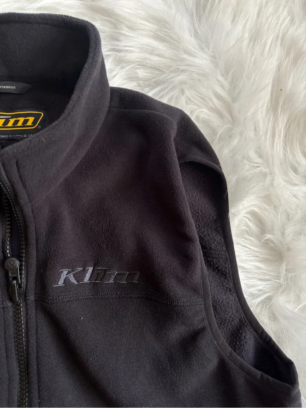 Klim Men’s Black Fleece Vest - Lightweight Warmth
